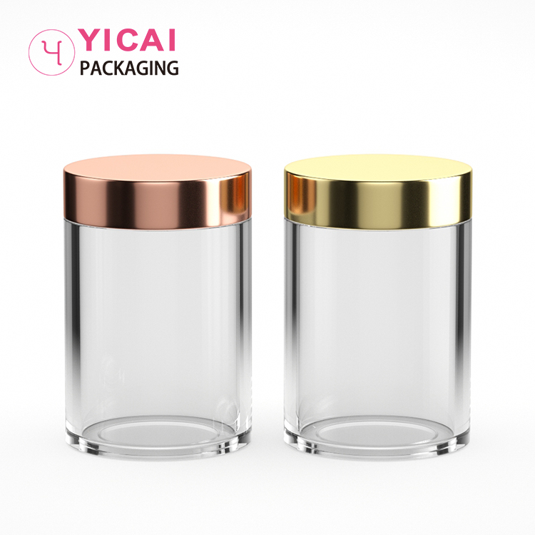 YC-X11 PETG Clear Cream Jars with Gold Caps 23oz